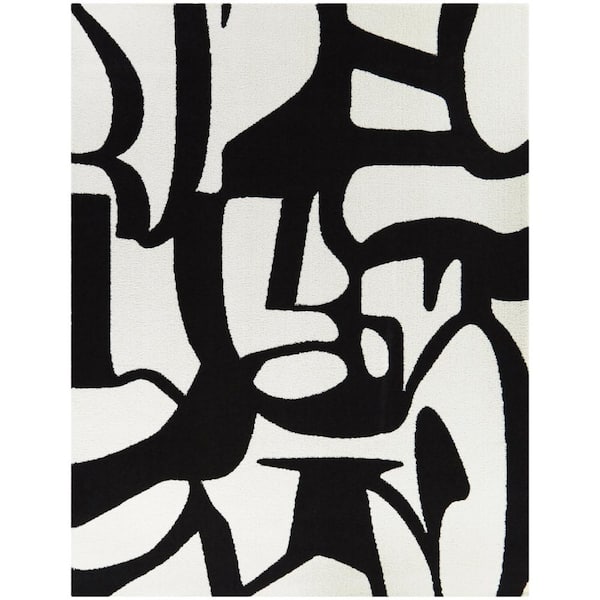Evesham Black 5 ft. x 7 ft. Abstract Area Rug