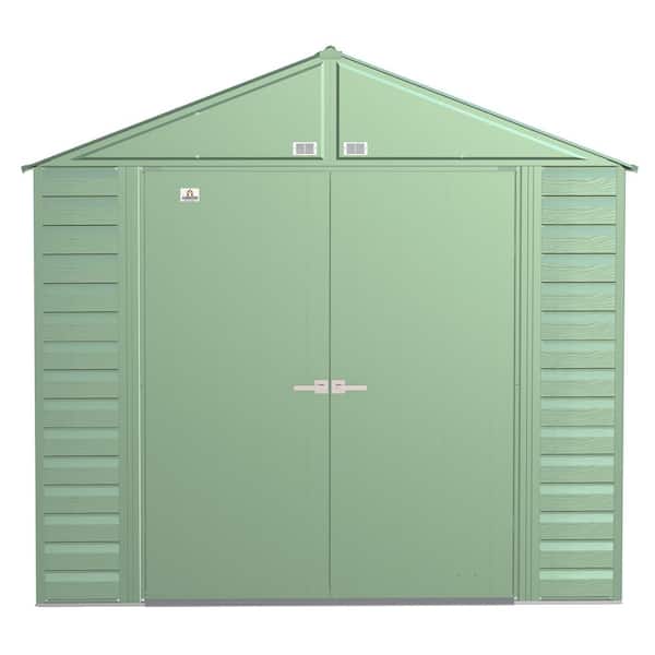 Arrow 8 ft. x 6 ft. Green Metal Storage Shed With Gable Style Roof 43 Sq. Ft.
