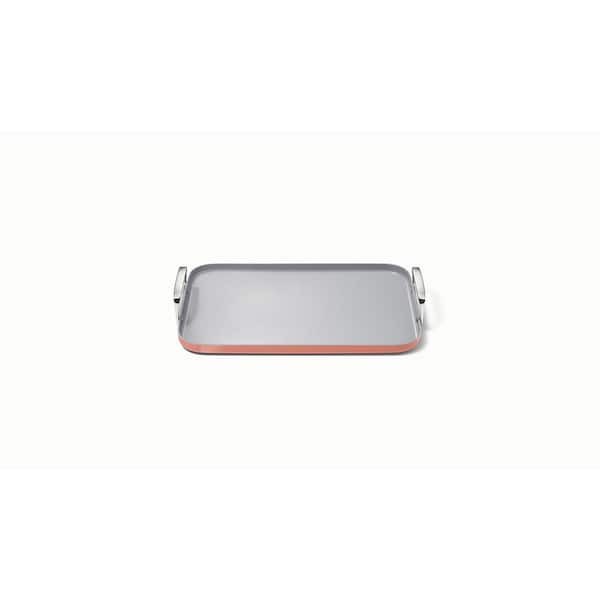 CARAWAY HOME Square 11 .5 in. Ceramic Nonstick Double Burner Skillet in Perra Cotta