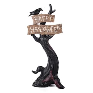 32 in. Halloween Tree with Sign