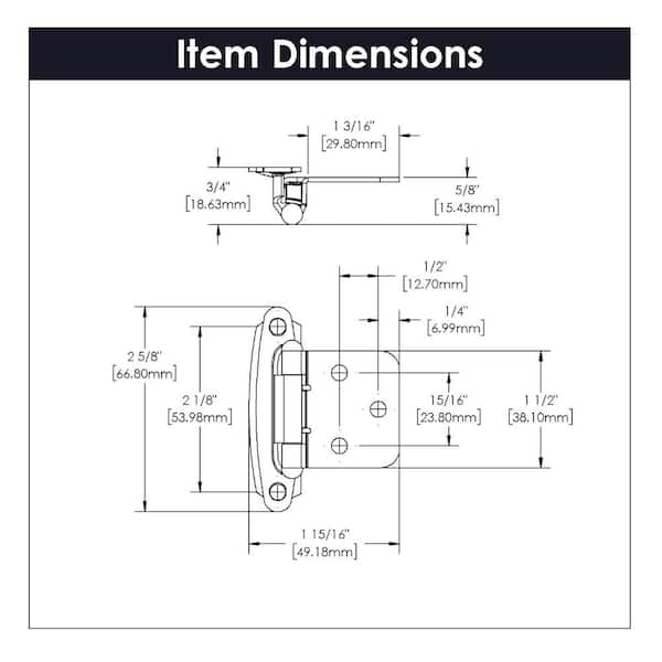 White Surface Self-Closing Hinge (2-Pack)