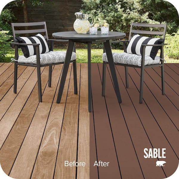 8 oz. #SC-135 Sable Solid Color Waterproofing Exterior Wood Stain and Sealer Sample