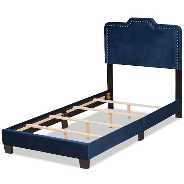 Baxton Studio Benjen Navy Blue and Black Bed 183 11265 HD The