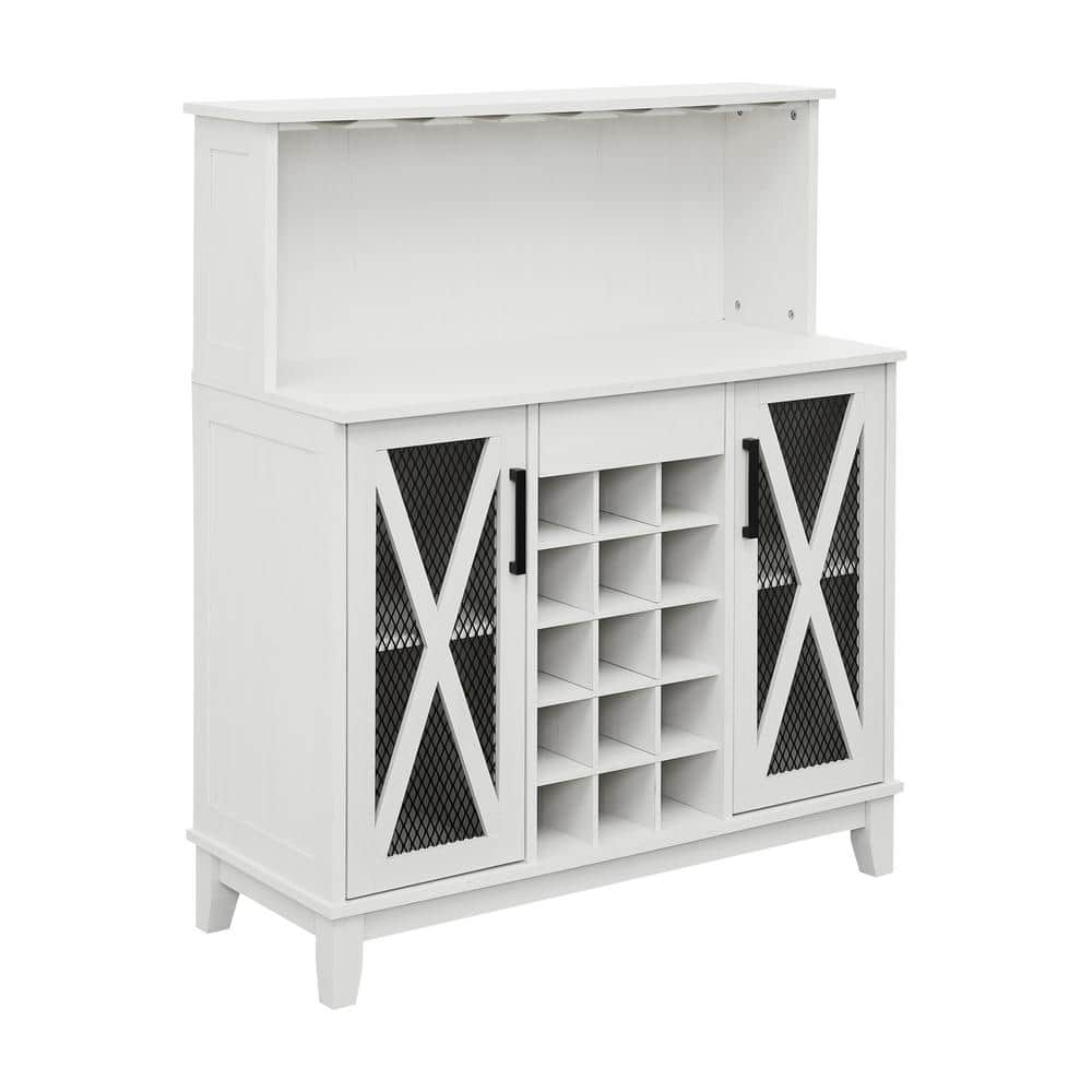 Home Source Jill Zarin Bar Coffee Station Microwave Cabinet in White -  Home Source Industries, JZ21-WHI-HD