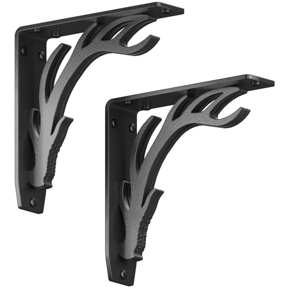 Elk Lodge Antler 8 in. L Black Steel Heavy Duty Shelf Bracket (2-Pack) price history on PriceWatchPro