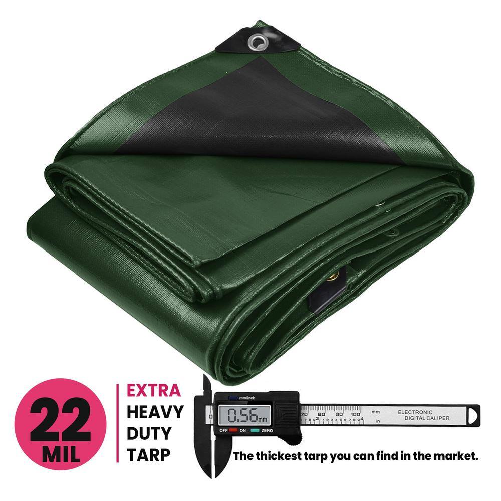 24' x 50' Green/Black Heavy Duty Polyethylene Tarp