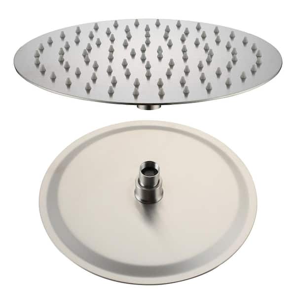 Boyel Living Round 1-Spray Pattern with 2.5 GPM 10 in. Wall Mount Ceiling Mount Fixed Shower Head Stainless Steel in Brushed Nickel-B