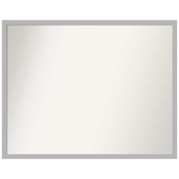 Amanti Art Hera Chrome 29 in. W x 23 in. H Rectangle Non-Beveled Framed Wall Mirror in Silver