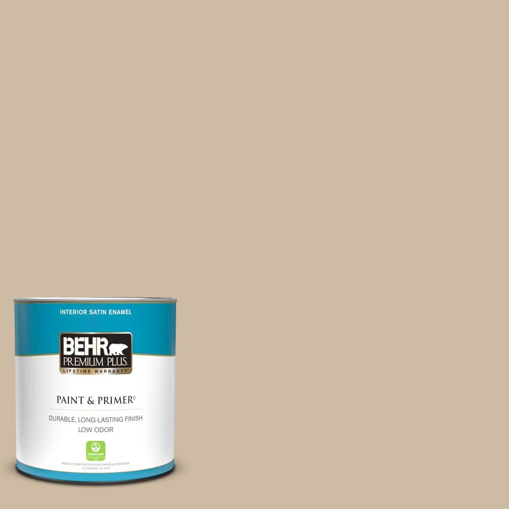 BEHR PREMIUM PLUS 1 qt. #710C-3 Gobi Desert Satin Enamel Low Odor ...