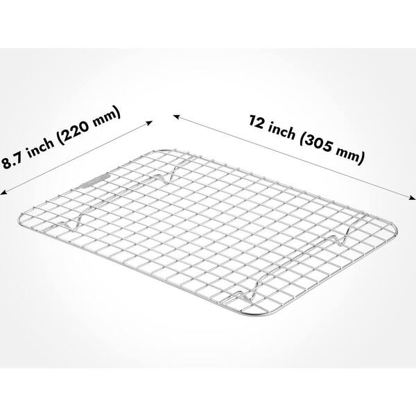 Chrome Plated Stainless Steel Cooling Rack Silver Wire Grid Footed NSF Listed for Baking Cooking Roasting 2-Pack