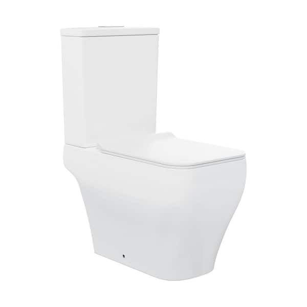 Swiss Madison Nadar Two-Piece 1.6 GPF Dual Flush Elongated Toilet in White