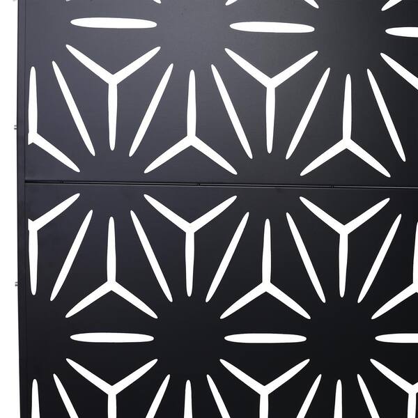 Sudzendf Brown Metal Outdoor Indoor Privacy Screens and Panels with Free Standing, Decorative Screen for Balcony Patio Garden