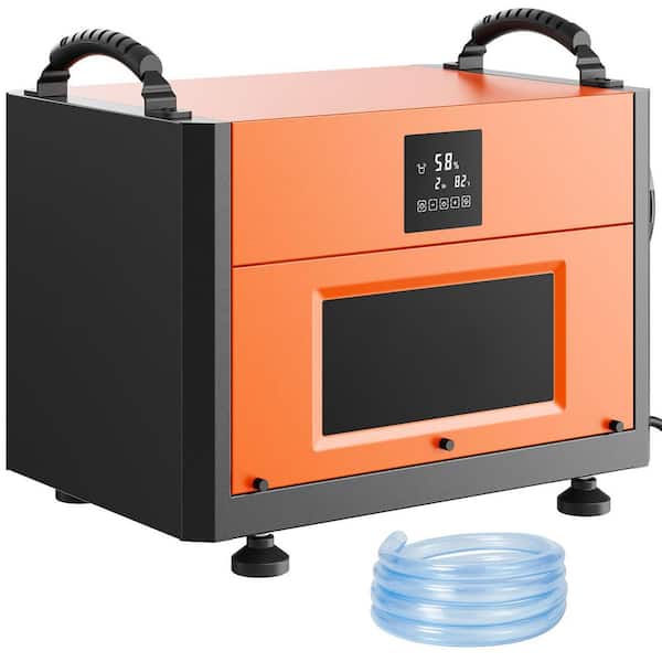 Dehumidifier 156 pt. 3000 sq.ft. Bucketless Commercial Dehumidifier in Oranges/Peaches with Drain Hose for crawl spaces