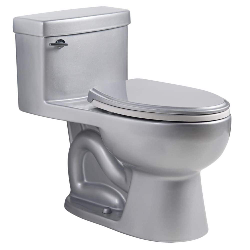 Be Unwhite Satin Silver One Piece Toilet Ceramic Elongated Toilet