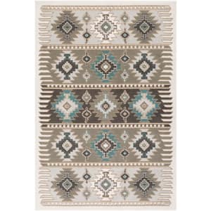 Flores Teal 5 ft. 3 in. x 7 ft. 3 in. Native American Area Rug