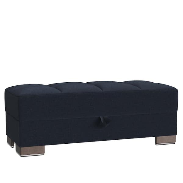 Basics Air Collection Dark Blue Ottoman With Storage