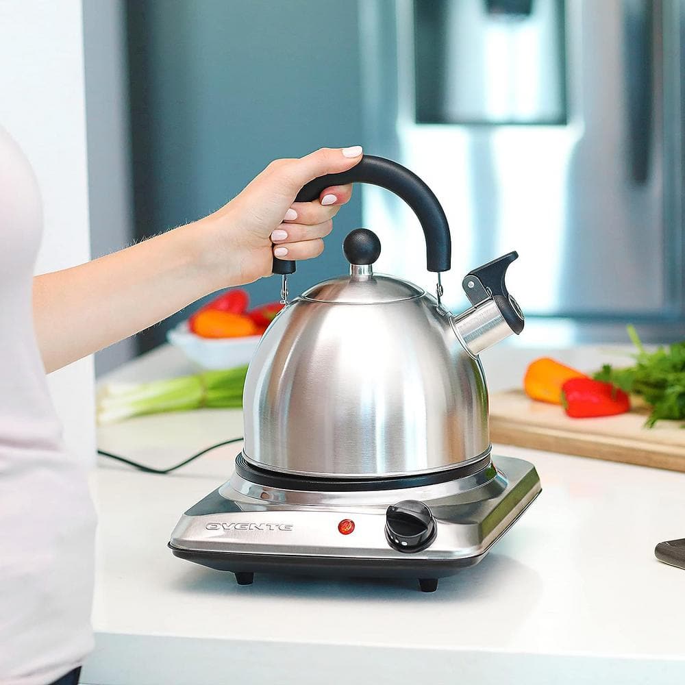 Compact Silver Stainless Steel Single Burner Electric Hot Plate