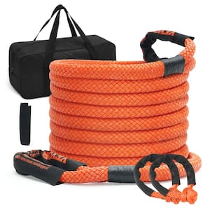 30 in. Recovery Tow Rope 30,580 lbs. Winch Strap Heavy-Duty Off Road Snatch Strap with 2 Shackles Energy Snatch Strap