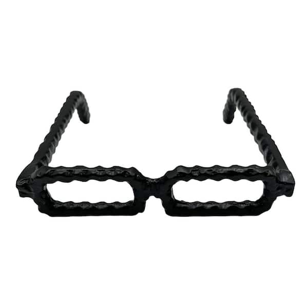 castellousa Decorative Square Black 1.5 in. x 8 in. x 8 in. Rectangle Aluminum Metal Glasses Sculpture