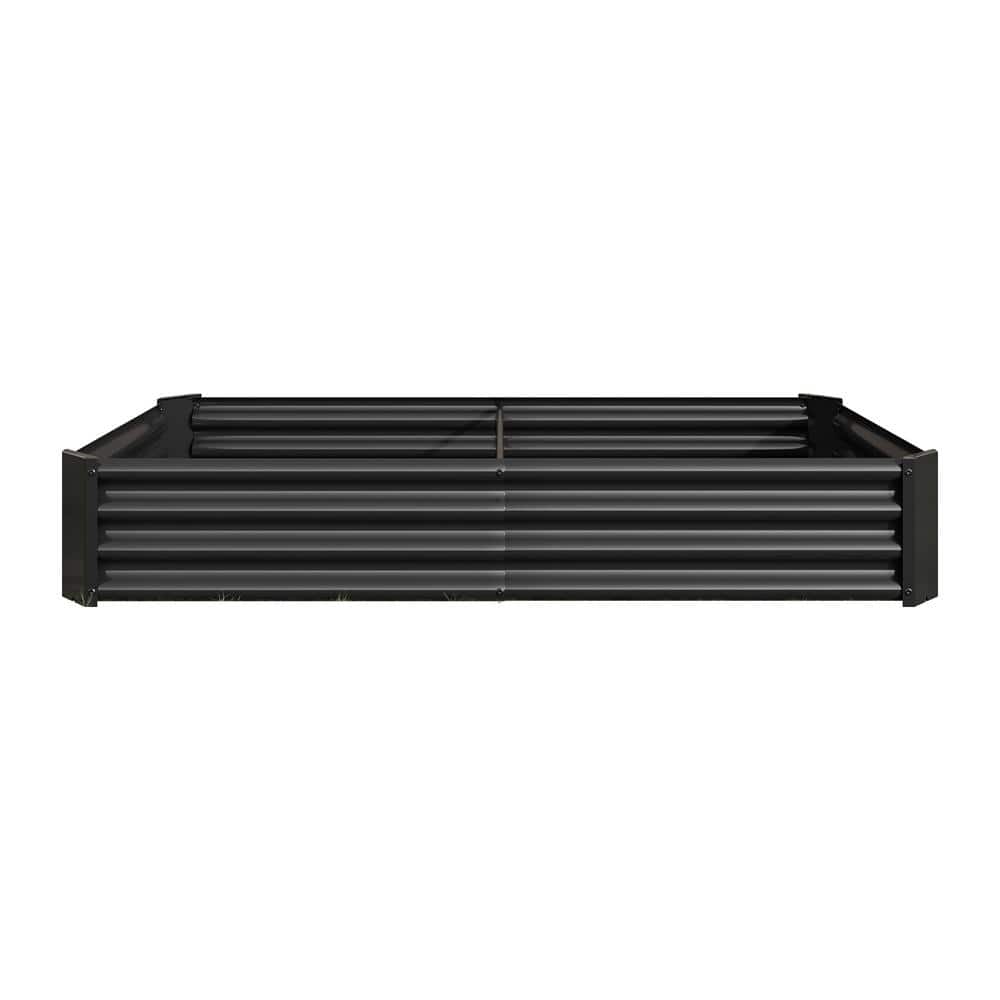 72 in. x 36 in. x 12 in. Black Galvanized Steel Raised Garden Bed Rectangle