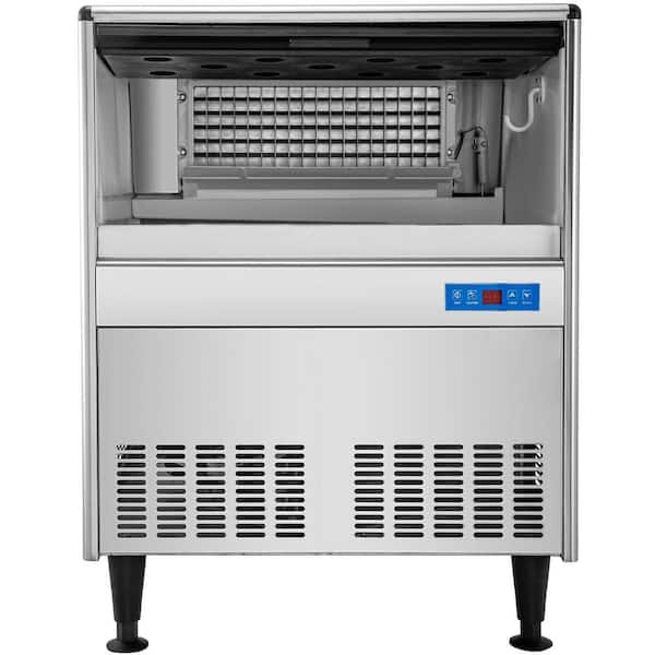 VEVOR 150 lb. / 24 H Stainless Steel Construction Freestanding Ice Maker Machine Commercial Ice Maker in Silver