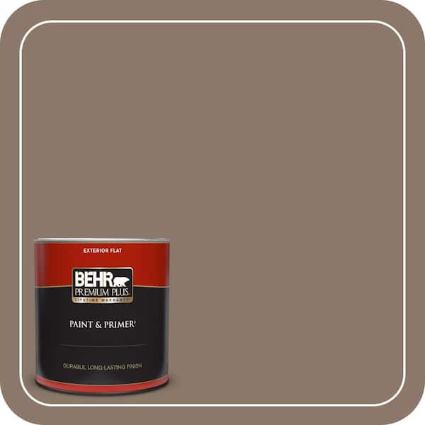 BEHR PREMIUM PLUS 1 qt. #N210-5 Caffeine Flat Exterior Paint & Primer