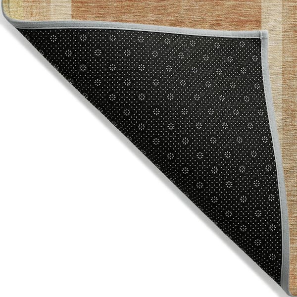 Terra Cotta 8 ft. x 10 ft. Woven Abstract Polyester Rectangle Indoor / Outdoor Area Rug
