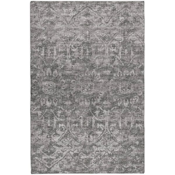 Dream Shag Premium Machine Washable Abstract ADS40 Charcoal 10 ft. x 14 ft. Area Rug