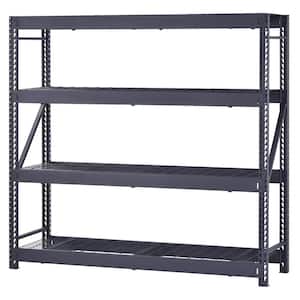 4-Shelf Metal Industrial Duty Freestanding Garage Storage Shelving Unit in Black (77 in. W x 72 in. H x 24 in. D)