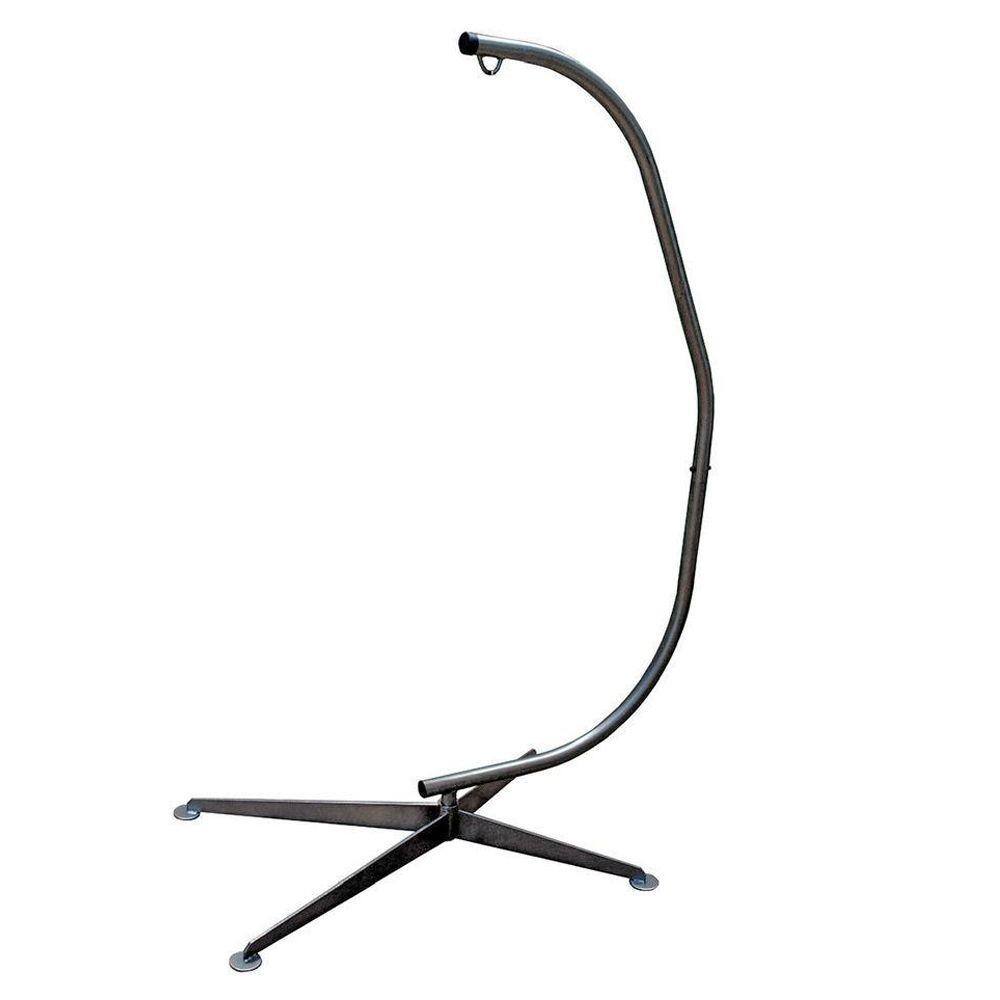 Black Steel C-Style Hanging Chair Frame for Outdoor Use