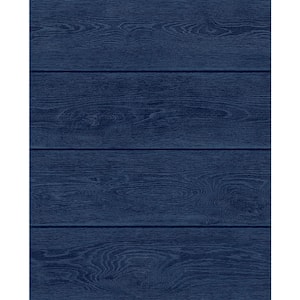 30.75 sq. ft. Denim Blue Stacks Vinyl Peel and Stick Wallpaper Roll