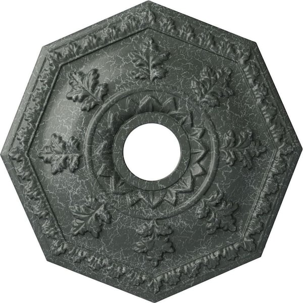 Ekena Millwork 1-1/2" x 18" x 18" Polyurethane Nottingham Ceiling Medallion, Athenian Green Crackle