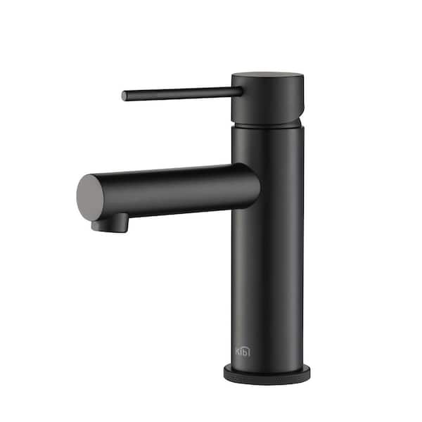 KIBI Circular X Single Handle Bathroom Vanity Sink Faucet in Matte Black