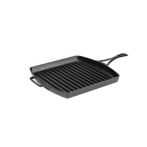 Triple Seasoned 12 in. Square Cast Iron Grill Pan Skillet
