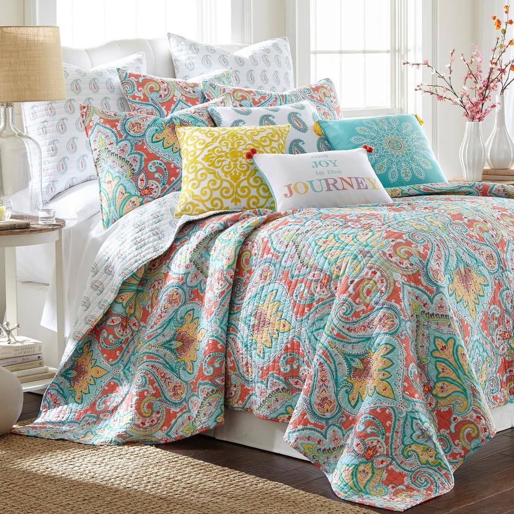 LEVTEX HOME Tribeca 2Piece Multicolor Paisley Cotton Twin/Twin XL