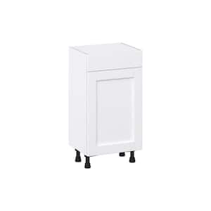 Mancos Bright White Shaker Assembled Shallow Base Kitchen Cabinet with 1-Drawer (18 in. W x 34.5 in. H x 14 in. D)