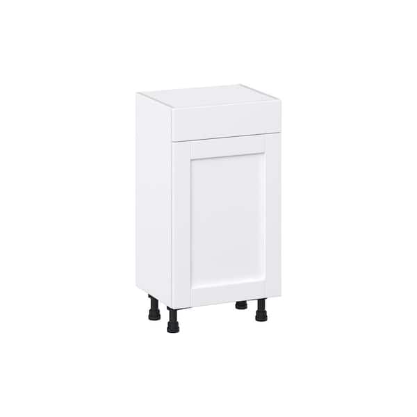 J COLLECTION Milton 18 in. W x 14 in. D x 34.5 in. H Assembled Shaker Base Kitchen Cabinet in Bright White with Drawer