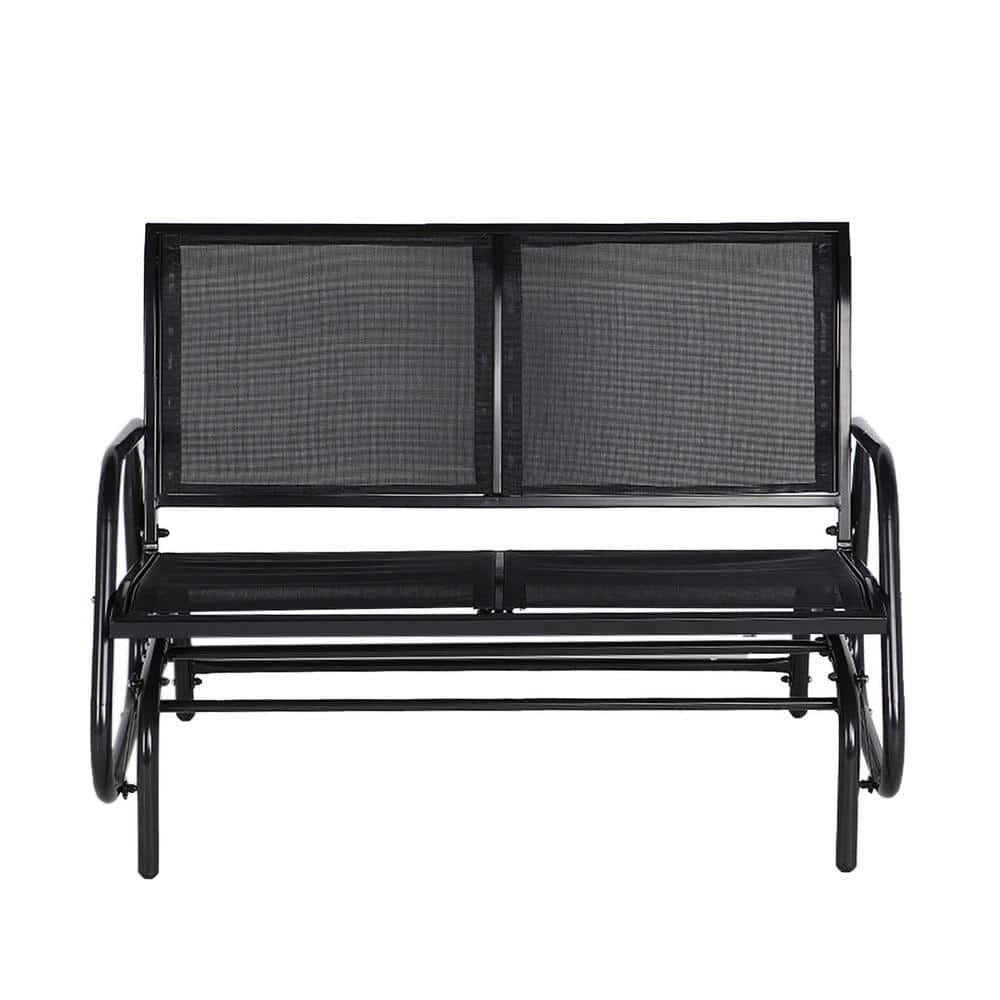 2-Person Metal Outdoor Glider Bench Patio Double Swing Rocking Chair Lovese