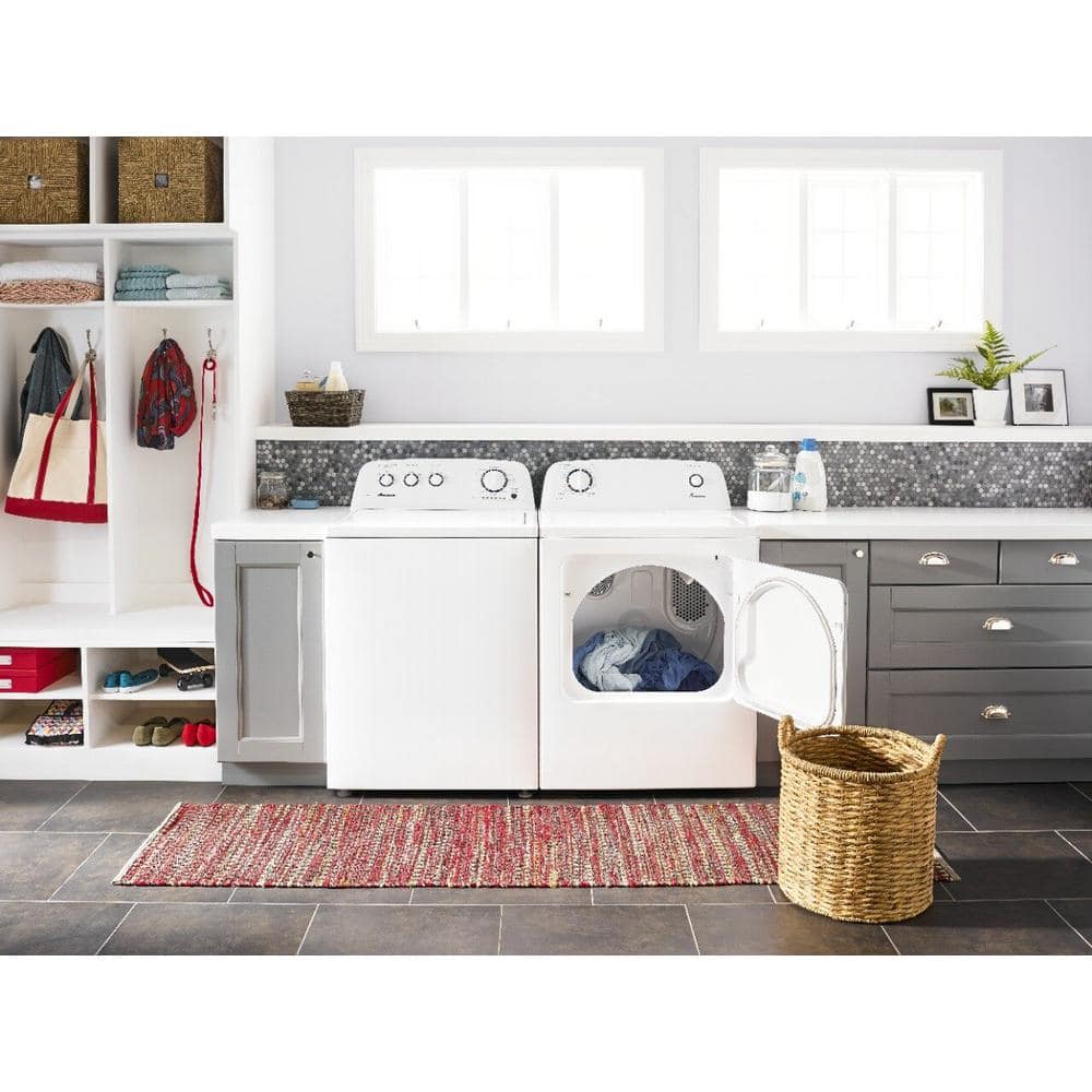 White 6.5 cu. ft. Electric Dryer with Moisture Sensing