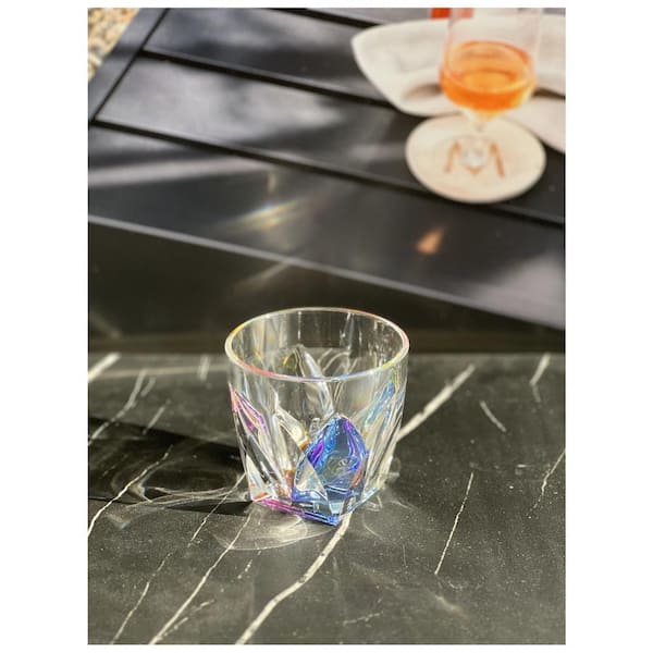 9 oz. Designer Rainbow Diamond Acrylic Wine Glasses Set (Set of 4) 9 O