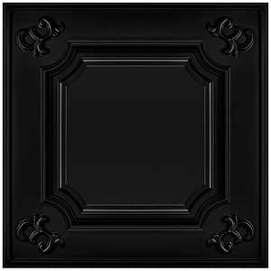 Black 2 ft. x 2 ft. Decorative Drop Ceiling Tiles Wainscoting Panels Glue Up (48 sq. ft./box)
