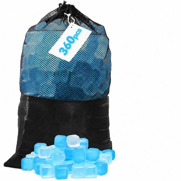 Reusable 360 Pack Clear Plastic Ice Cubes for Drinks and Coolers BPA-Free Refreezable Party Ice Bath Cubes