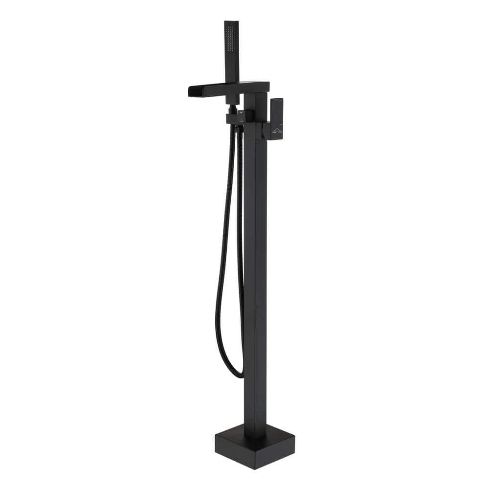 2.4 GPM Single-Handle Floor Mount Freestanding Tub Faucet with Hand Shower 