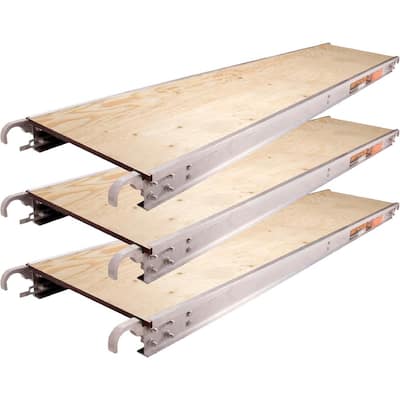 10 ft. x 19 in. Aluminum Scaffold Platform with Plywood Deck (3-Pack)