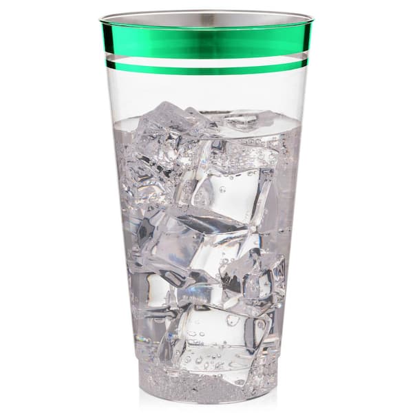  Green Disposable Plastic Cups [100 Pack 16 oz.] Party