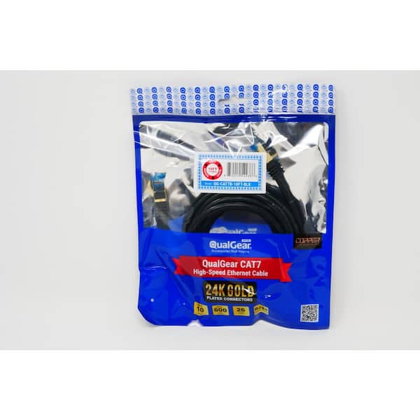 10 ft. CAT 7 Round High-Speed Ethernet Cable - Black