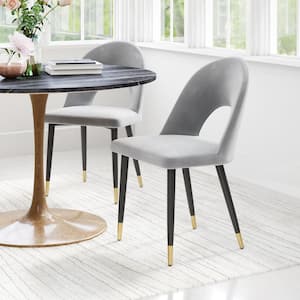 Menlo Gray Velvet Dining Chair Set - (Set of 2)