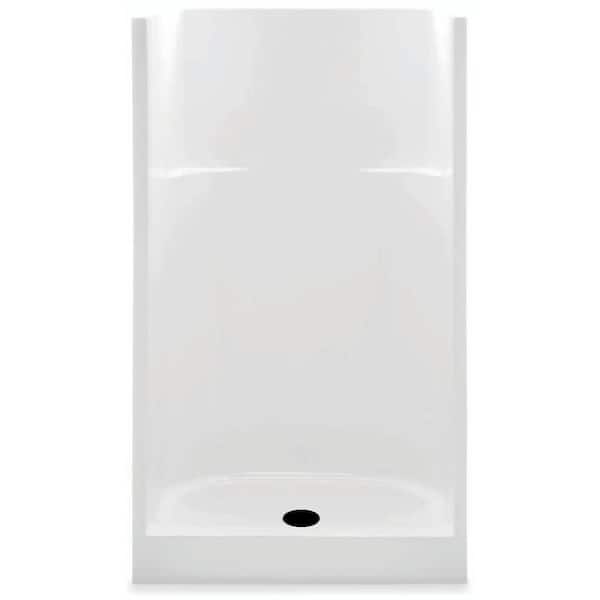Aquatic Everyday AcryLX 36 in. L x 36 in. W x 72 in. H Alcove Shower Wall Stall/Kit and Pan with Center Drain in White (1-Piece)