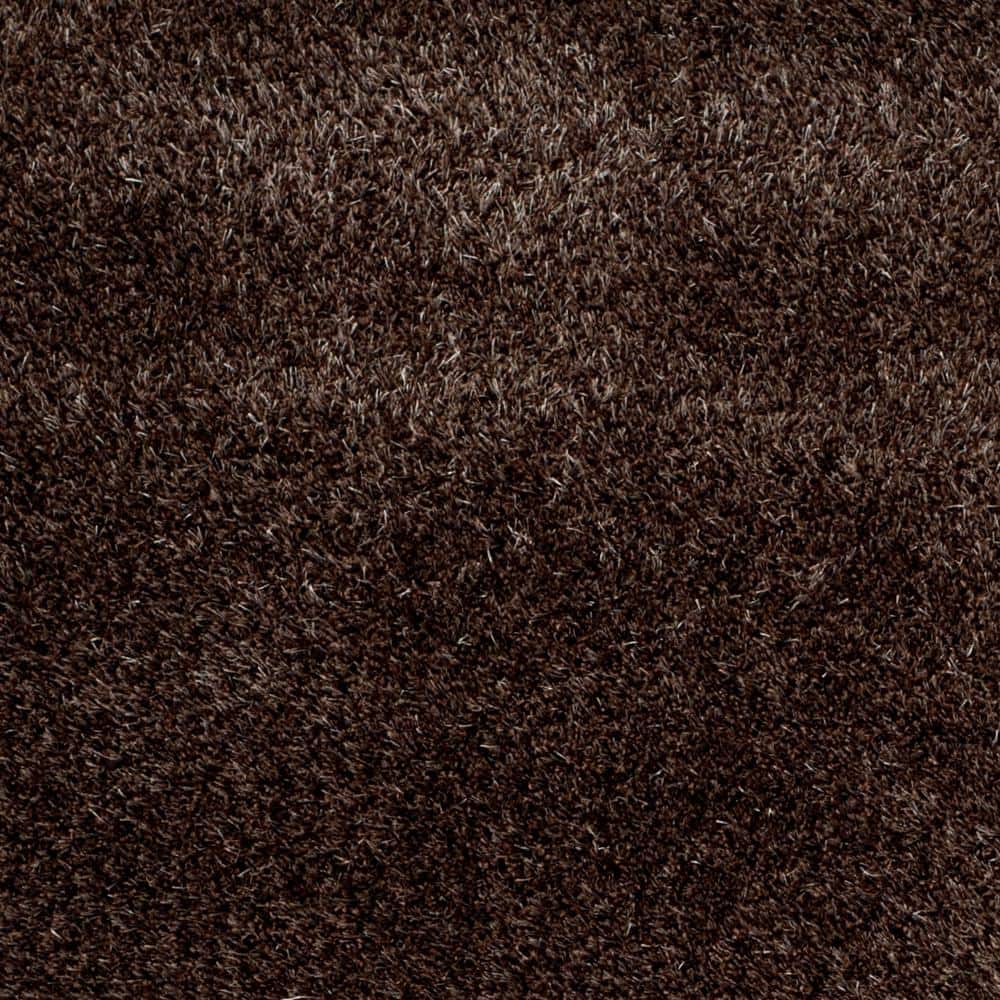 Plush Comfort Brown Synthetic 4' x 6' Shag Area Rug