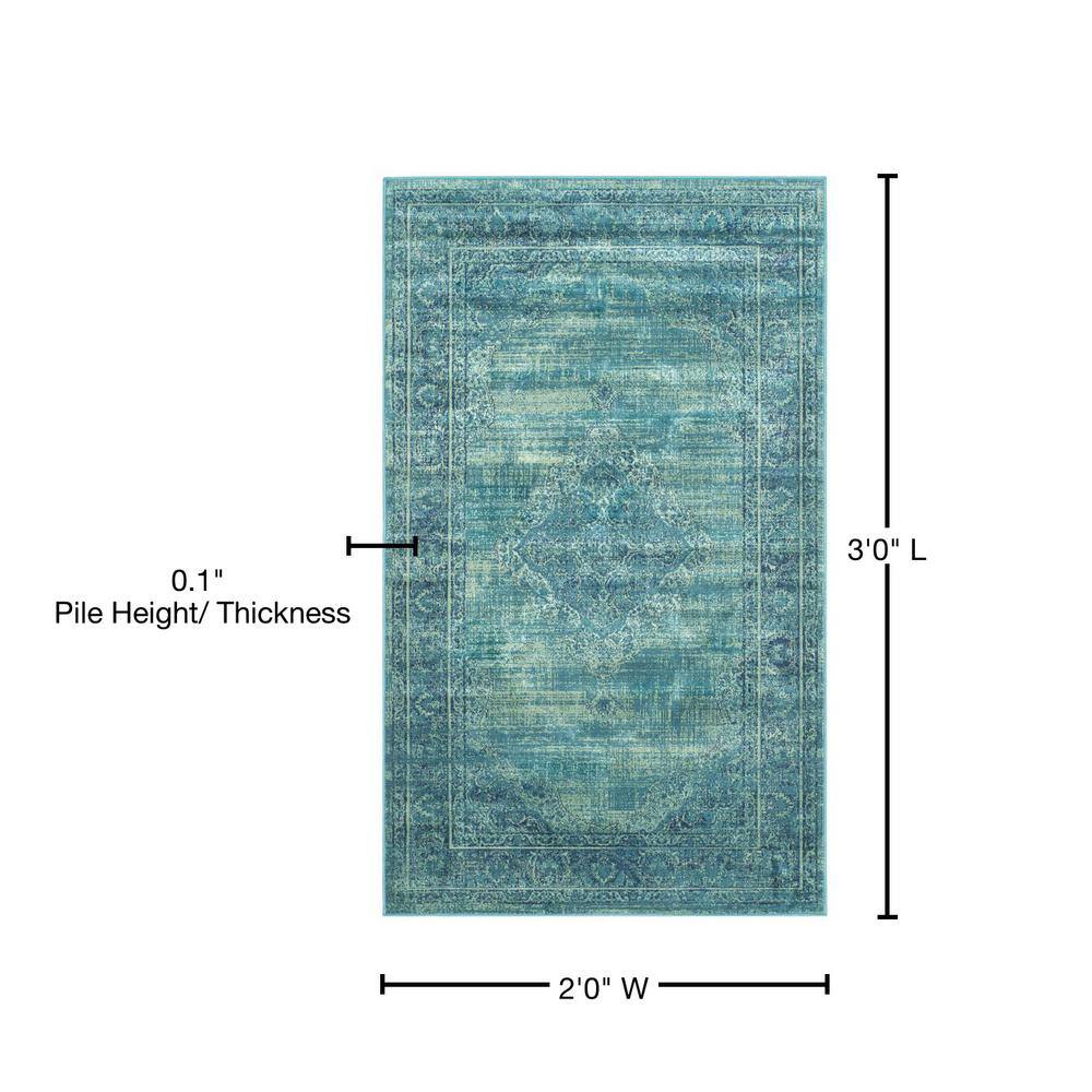 SAFAVIEH Vintage Kynaston Traditional Area Rug, Turquoise/Multi, 2' x 3'